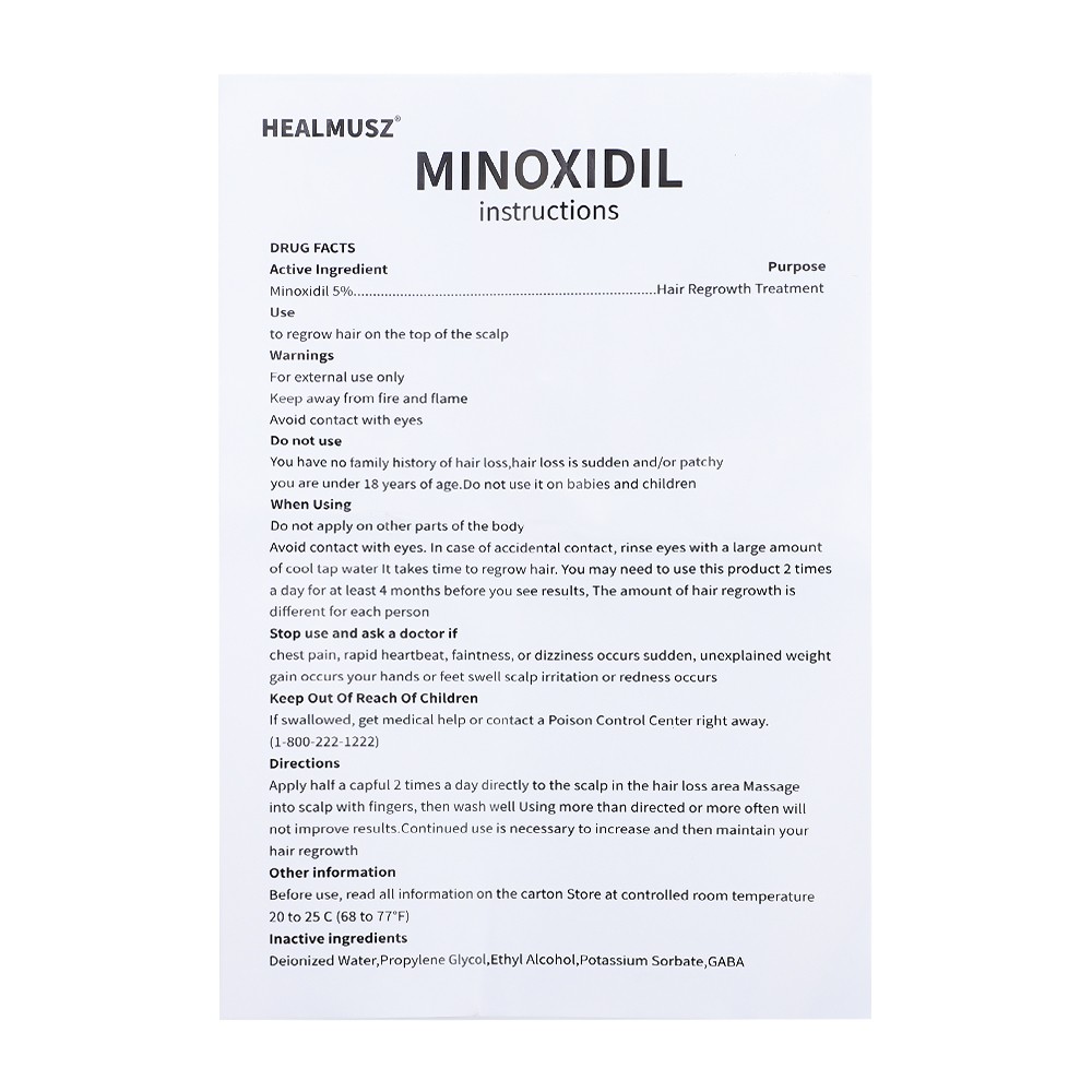Minoxidil 5% Hair Regrowth Solution Extra Strength For Men 6 Month Supply 6*50ml