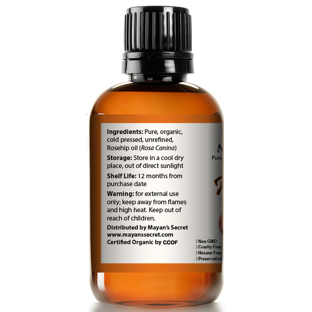 USDA Certified Organic Rosehip Oil 100% Pure Rose Hip Seed Oil Cold Pressed