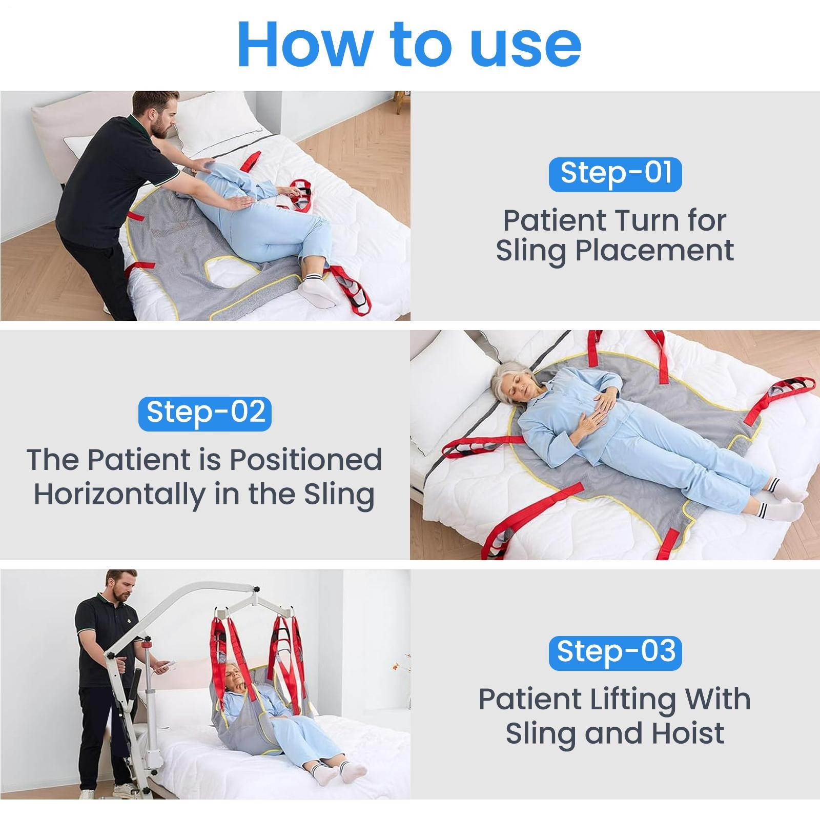 Upgrade Foldable Electric Patient Lift, Medical Transfer, 510LBS