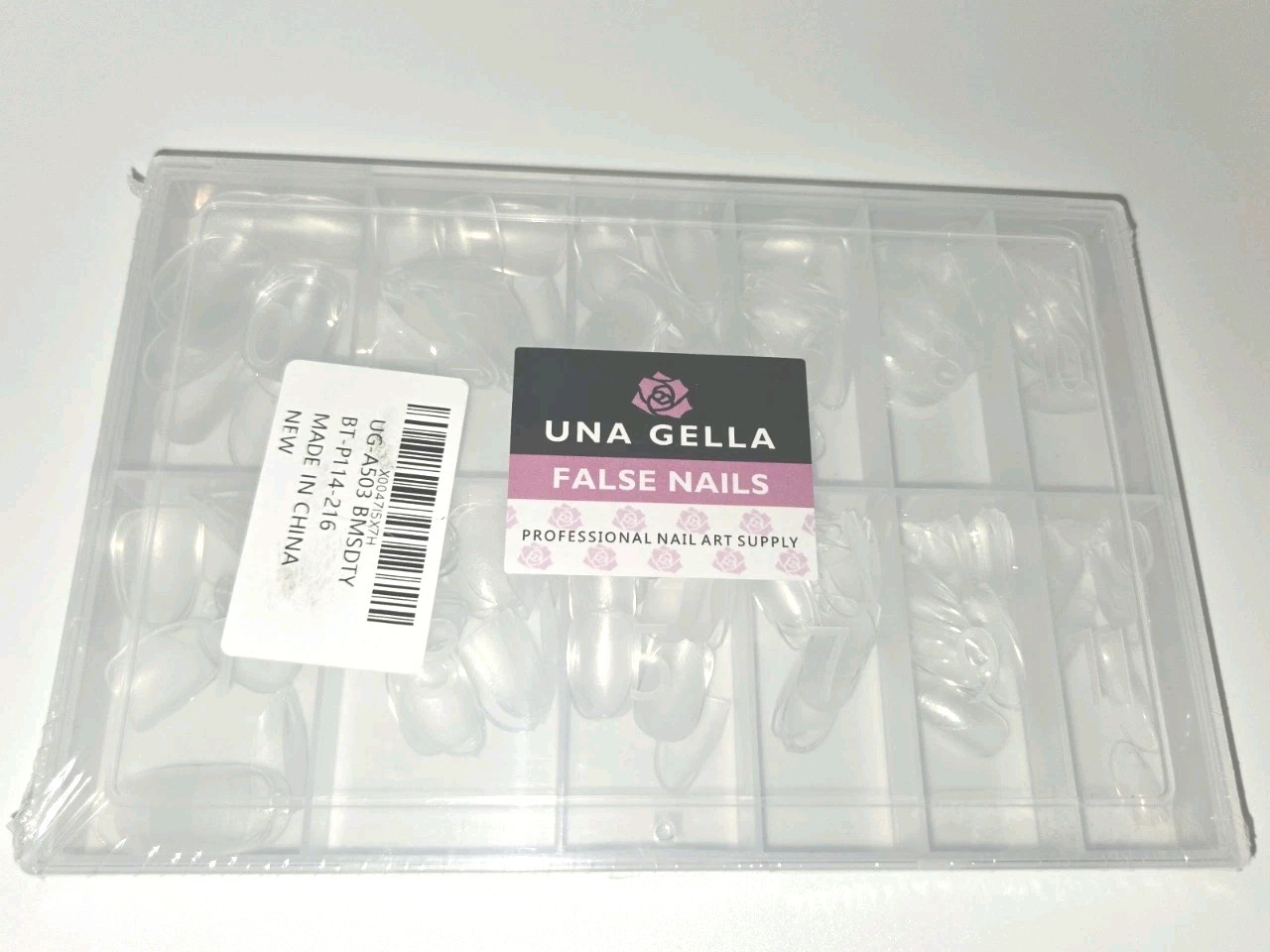 Acrylic Nail Tips For Full Cover Nail Extension. Oval 216 Pieces, 12 Sizes New
