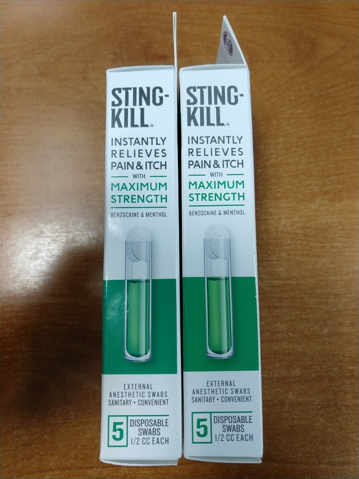 2 Boxes: Sting Kill Max Strength Insect Bite Pain Swabs Exp. 4/25 (0503) R3P4