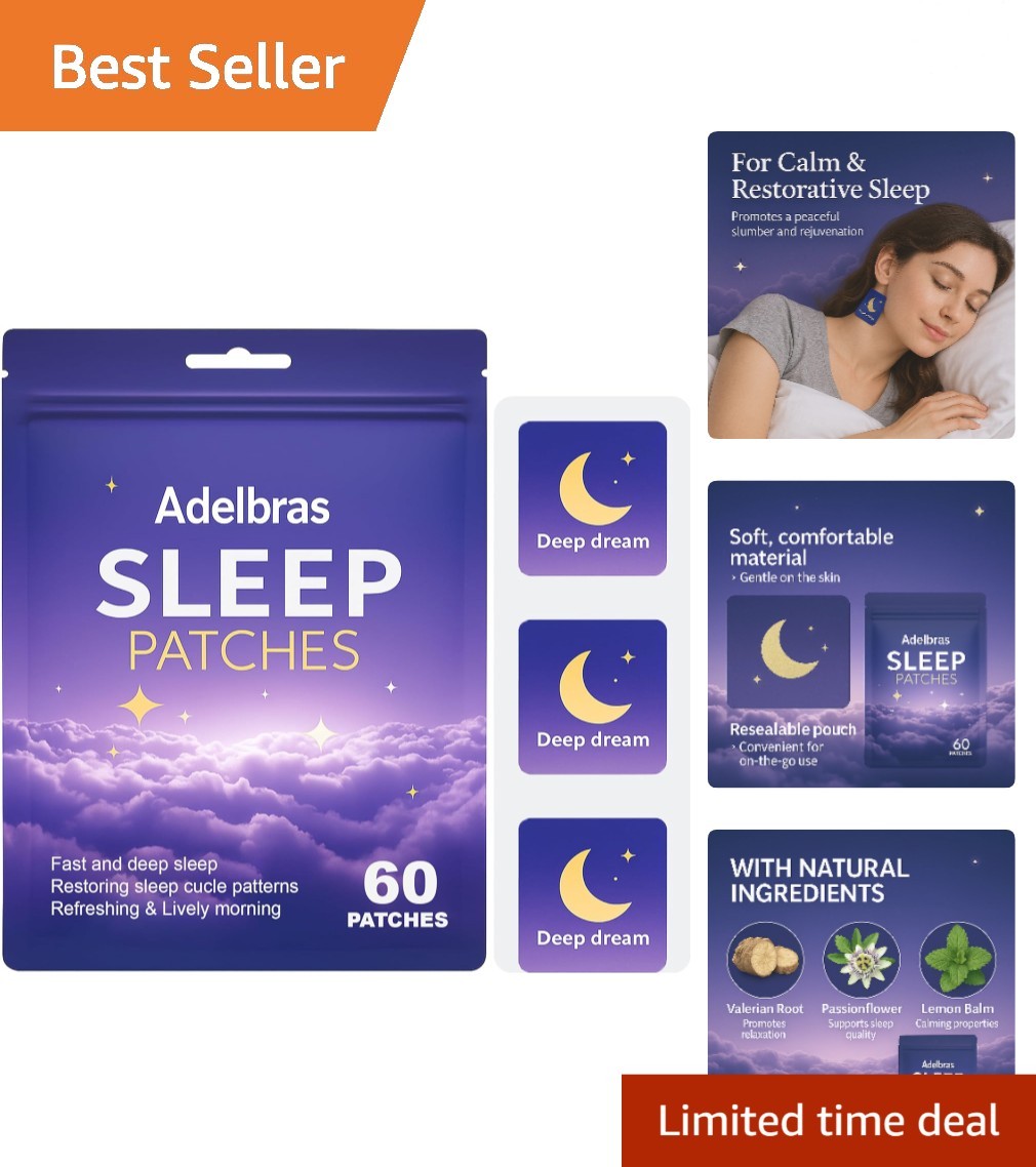 Easy-To-Apply Sleep Patches for Men & Women – Natural 60-Pack for Night Comfort