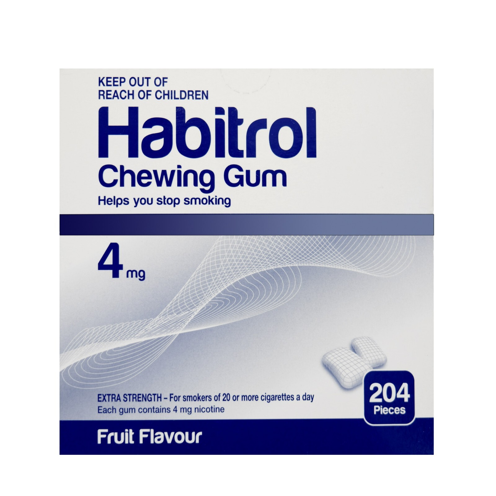 Habitrol Nicotine Gum 4 mg FRUIT (2040 total Pieces, 10 Bulk Boxes) NEW 01/2025
