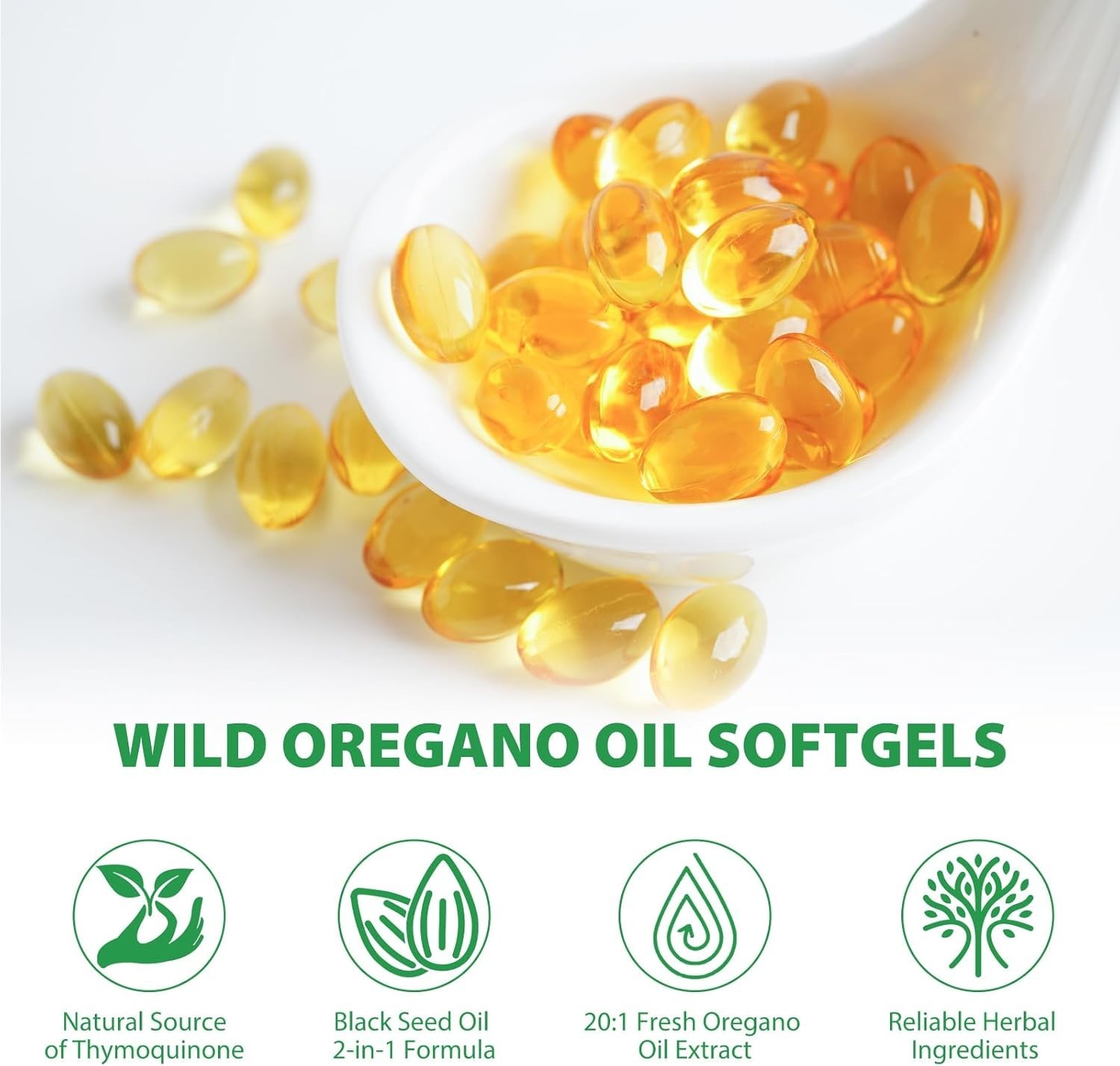 Resilia Oregano Oil Capsules 120 Count 6000mg Oil of Oregano with Black Seed oil