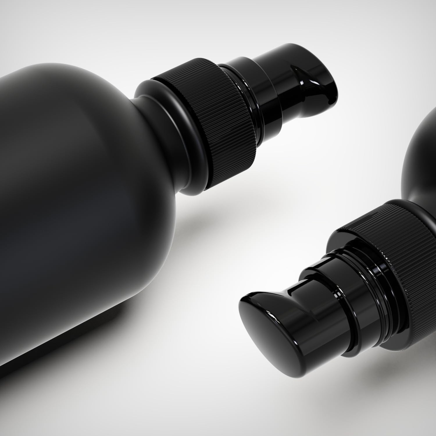 12-Pack 120ml Matte Black Glass Pump Bottles, Travel Size Refillable Dispensers