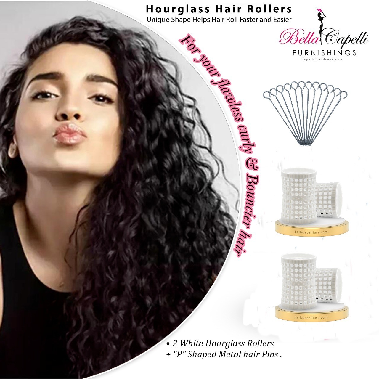 Hourglass All Hair Types Unisex Rollers– Orange 22mm/0.87in – Pack of 12