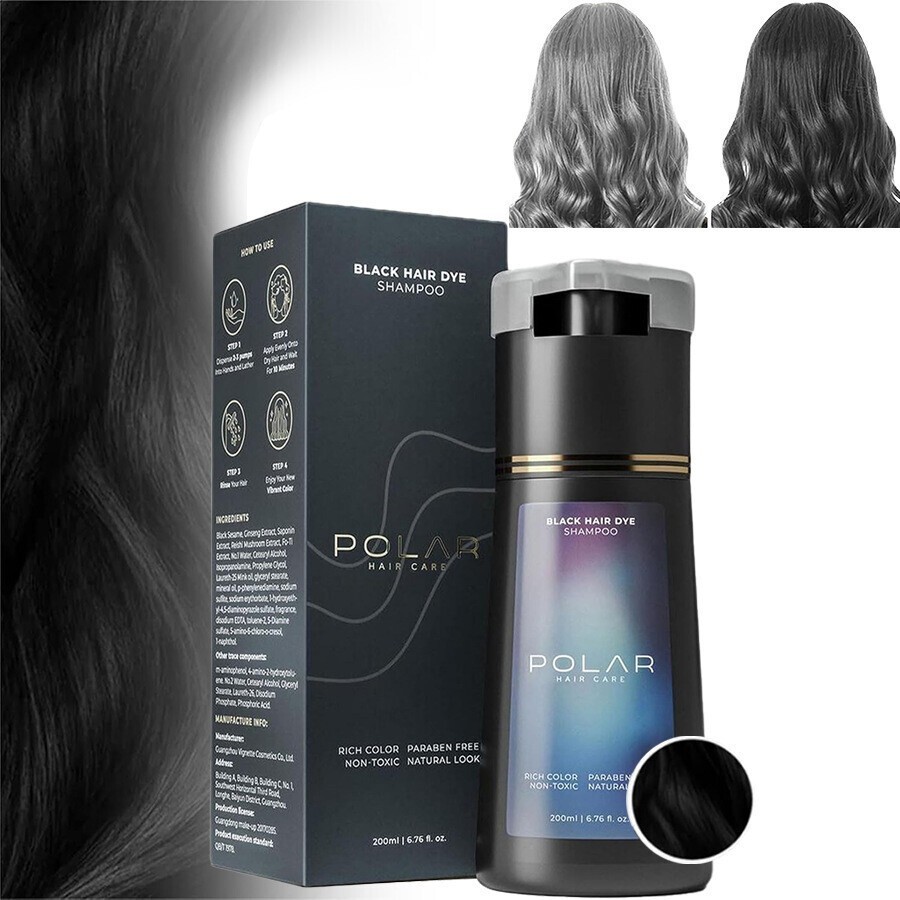 200ml Polar Hair Instant Dye Shampoo Hair Color Shampoo for Hair Natural Color