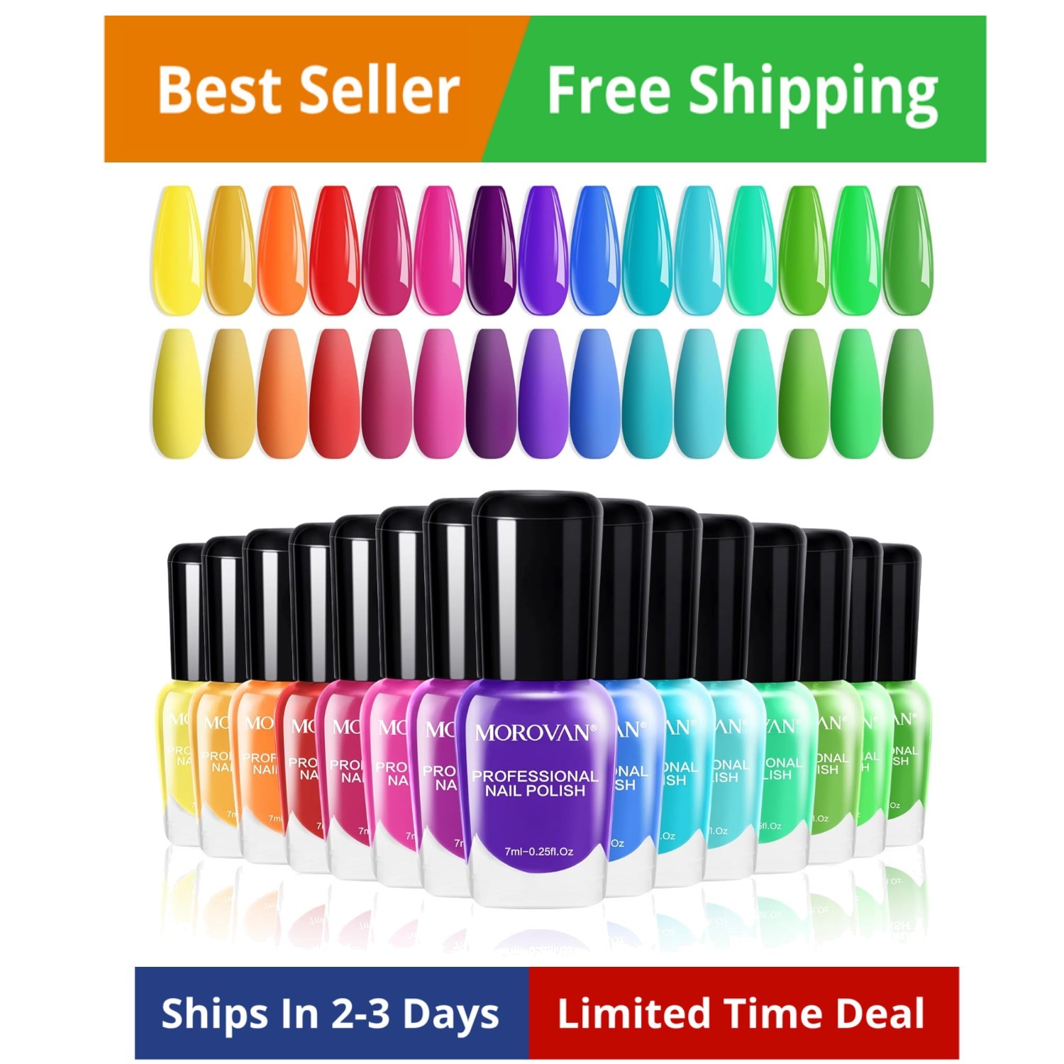 15 Bright Color 0.27oz Air Quick Dry Long Lasting Nail Polish Gift Set for Women