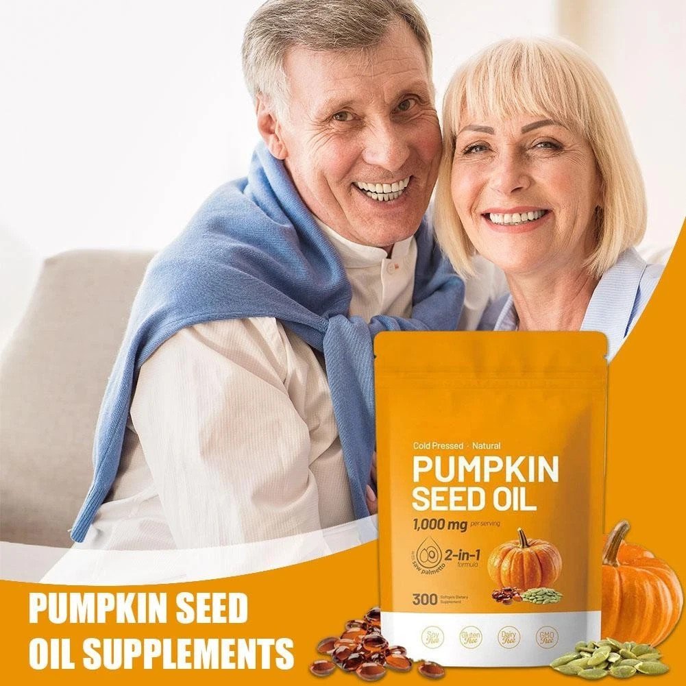 Pumpkin Seed Oil Saw Palmetto 1000 mg – Bladder Health, Immune Support 300 Pills
