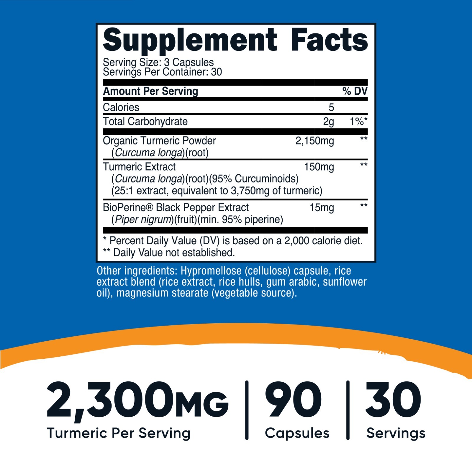 Nutricost Turmeric with BioPerine (2,300mg) 90 Capsules – 95% Curcuminoids
