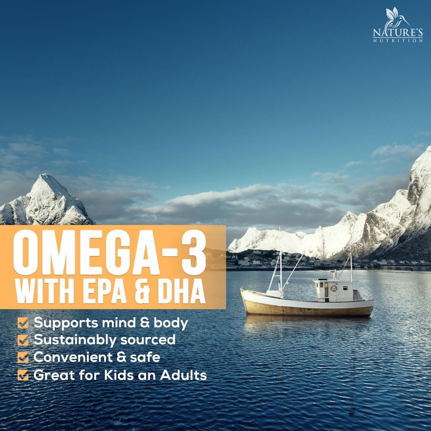 Omega 3 Fish Oil Capsules 3x Strength 2400mg EPA & DHA, Highest Potency