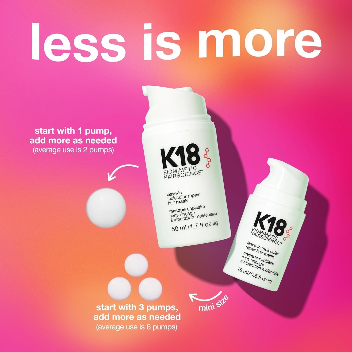 K18 Biomimetic Leave-In Molecular Repair Hair Mask, Reverse Damage 50 ml Sealed
