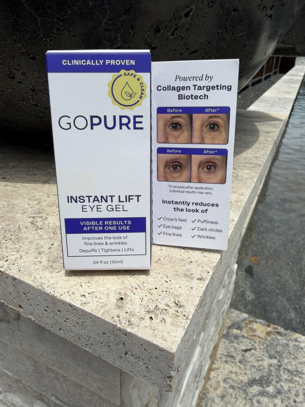 GOPURE Instant Lift Under Eye Gel Depuffs Tightens Cruelty-Free 0.34 fl oz – New