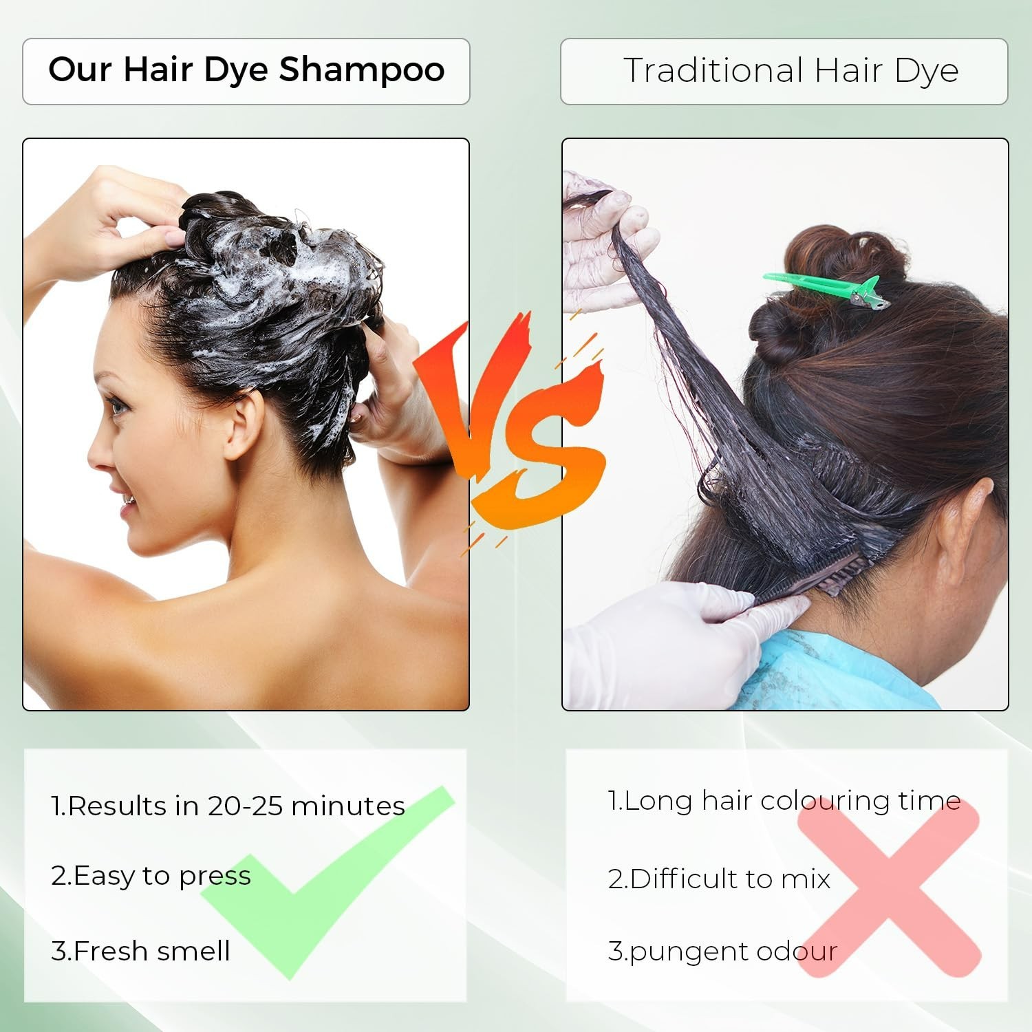 Moisturizing Black Hair Dye Shampoo – 3-in-1, Easy Application for Vibrant Color