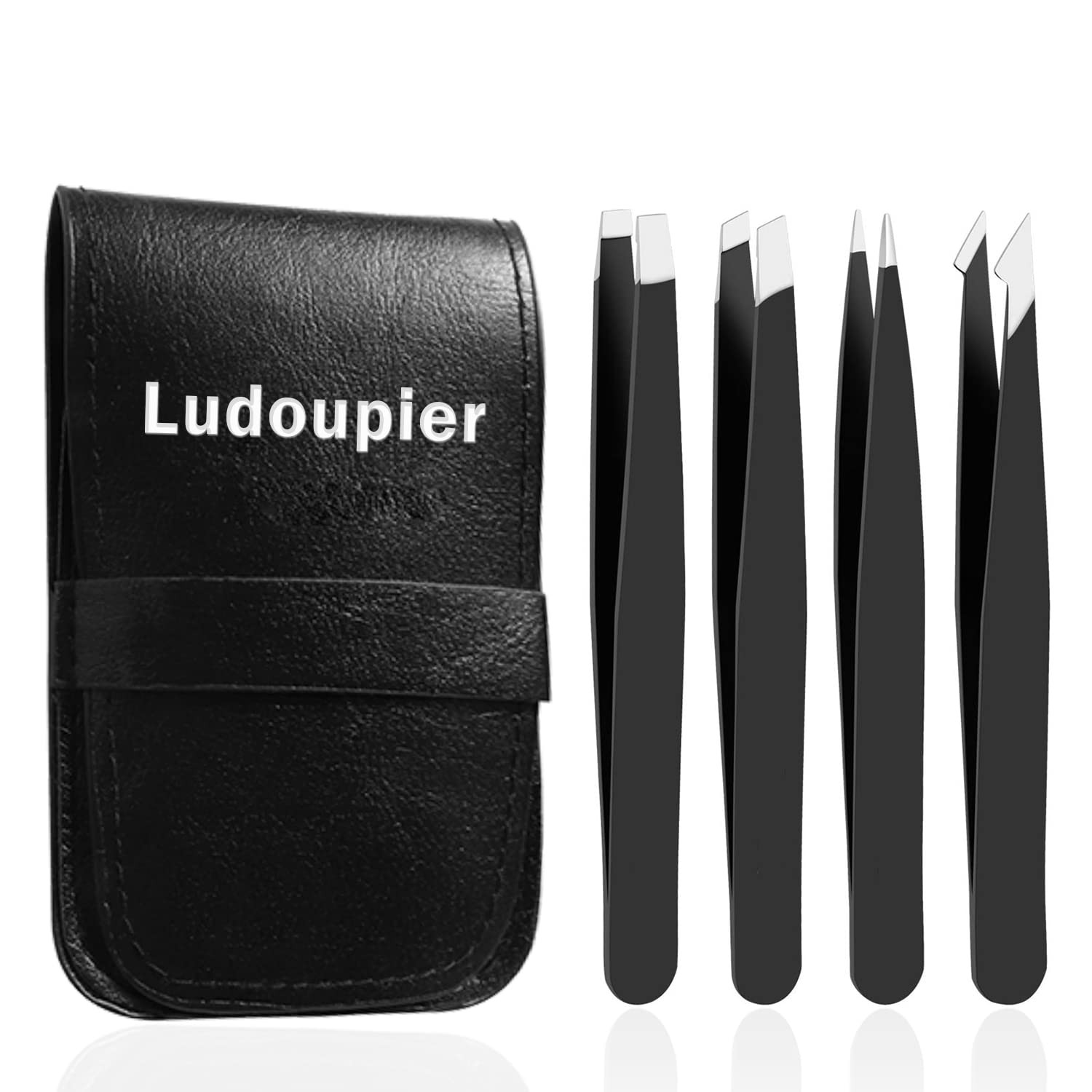 Ludoupier 41 Pieces Tweezers Set Travel Case Precision Upgrade Professional