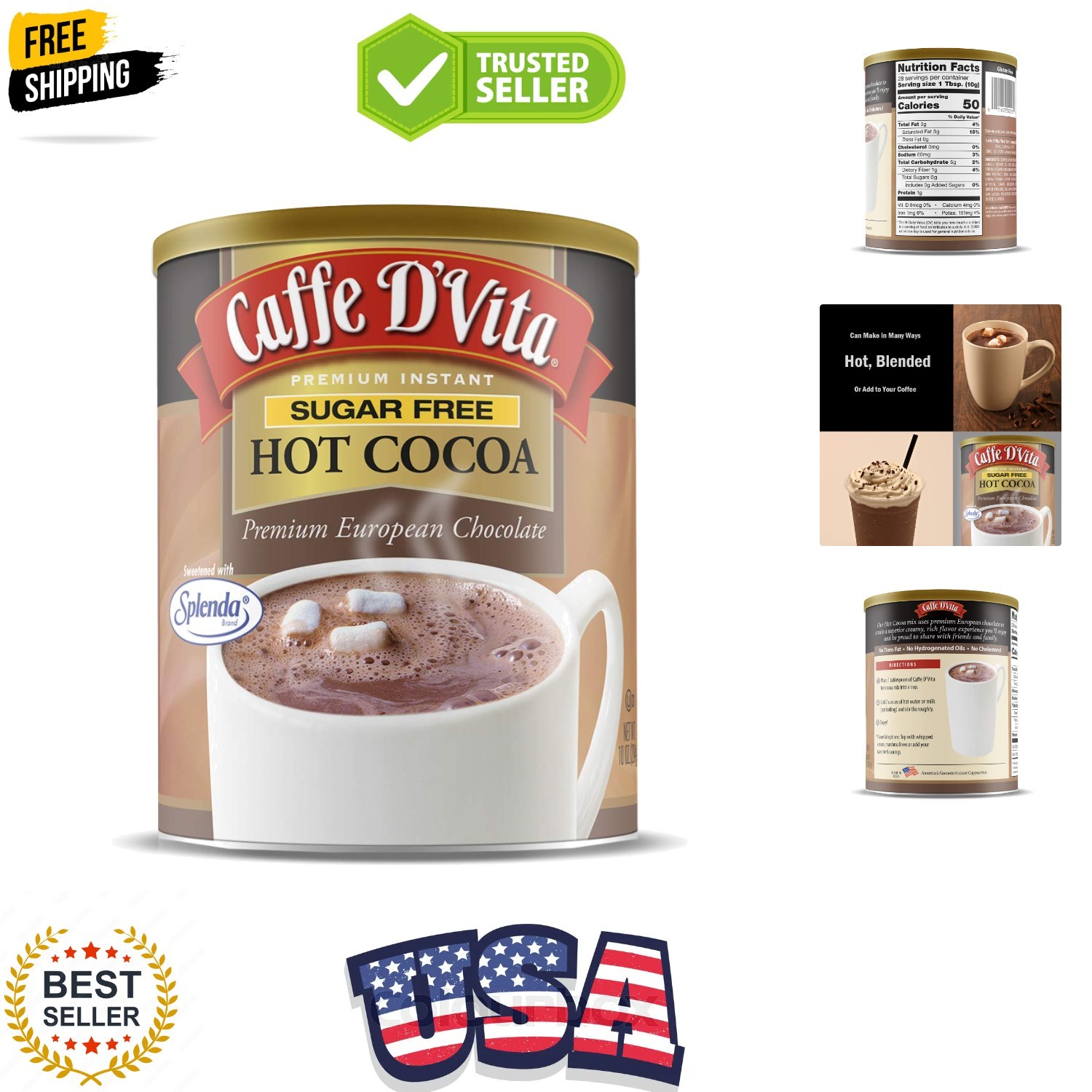 Sugar Free Hot Cocoa Mix – Gluten Free, Low Fat, No Cholesterol, No Hydrogena…