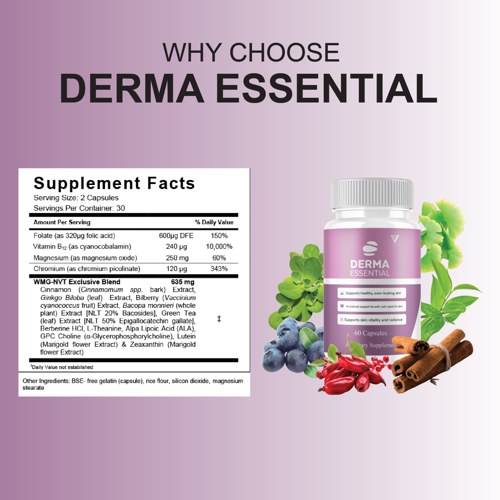 (3 Pack) Derma Essential Capsules, DermaEssential Supplement (180 Capsules)