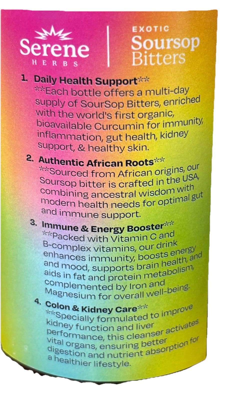 Exotic Soursop Bitters, 100% Pure Natural Organic Detox Herbs 16 oz