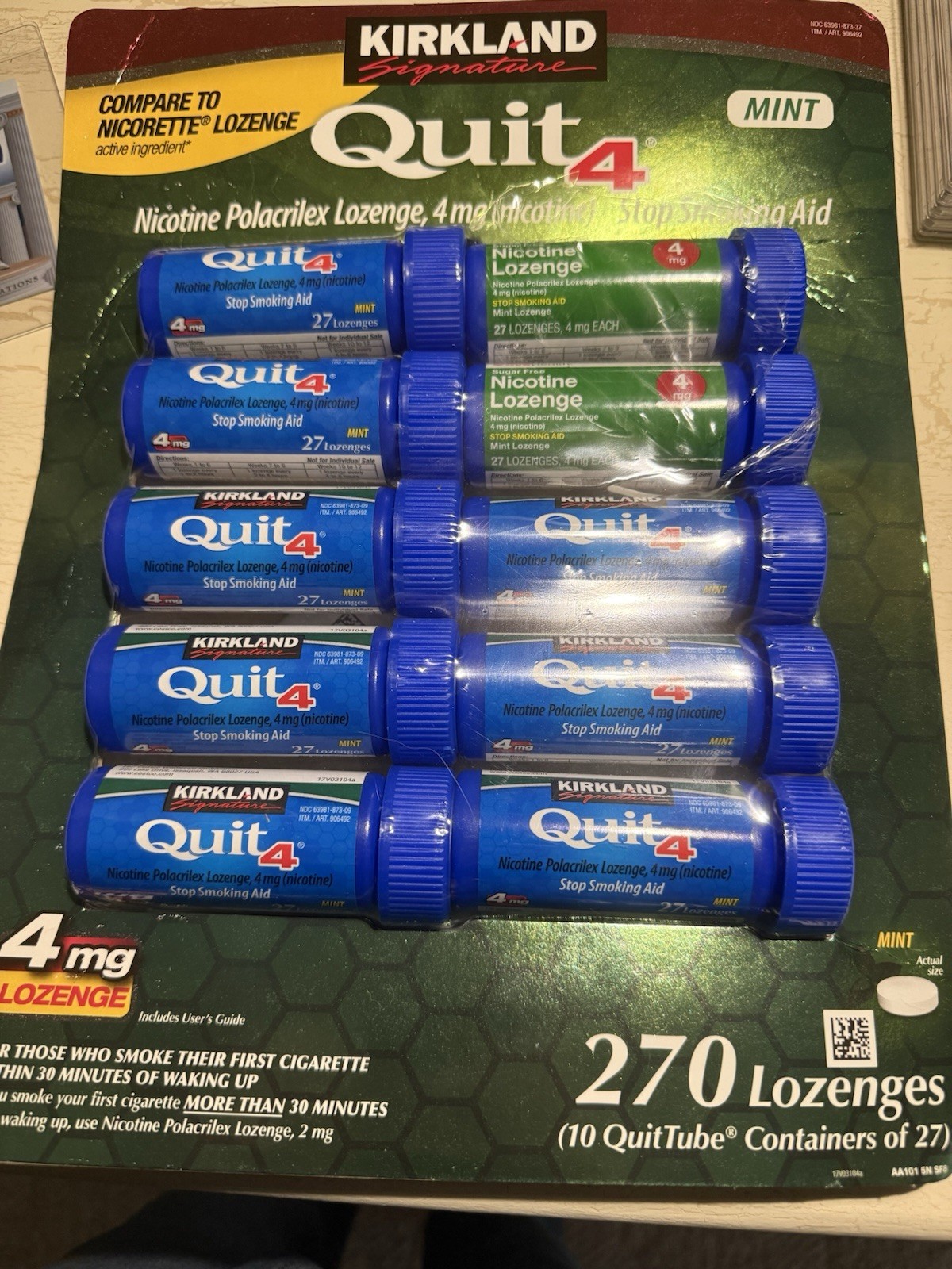 Nicotine Lozenges 4mg Mint 270 Count Nicotine Replacement Exp 06/27
