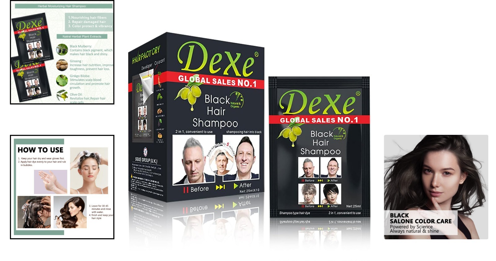 Cover Grey Hair Easily – 10 PCS Instant Black Hair Shampoo, Lasts 30 Days!