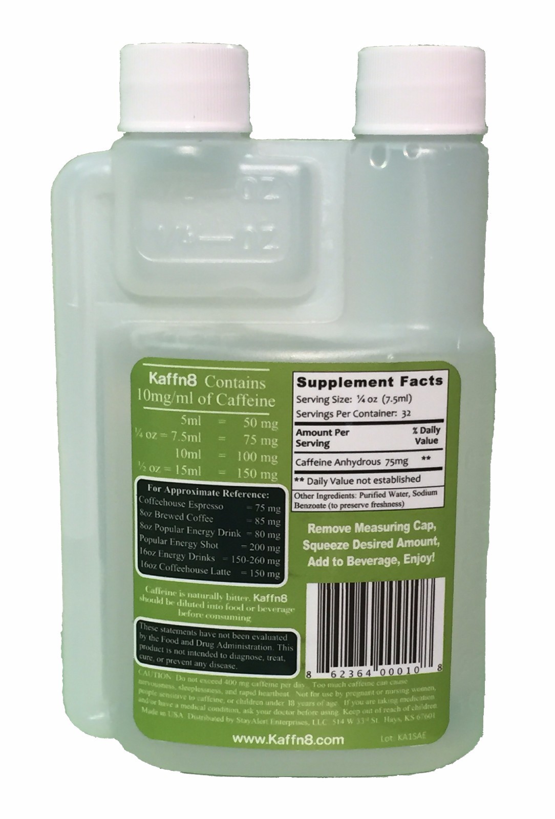 Kaffn8 Caffeine Drink Mix. Create your own Energy Drinks!