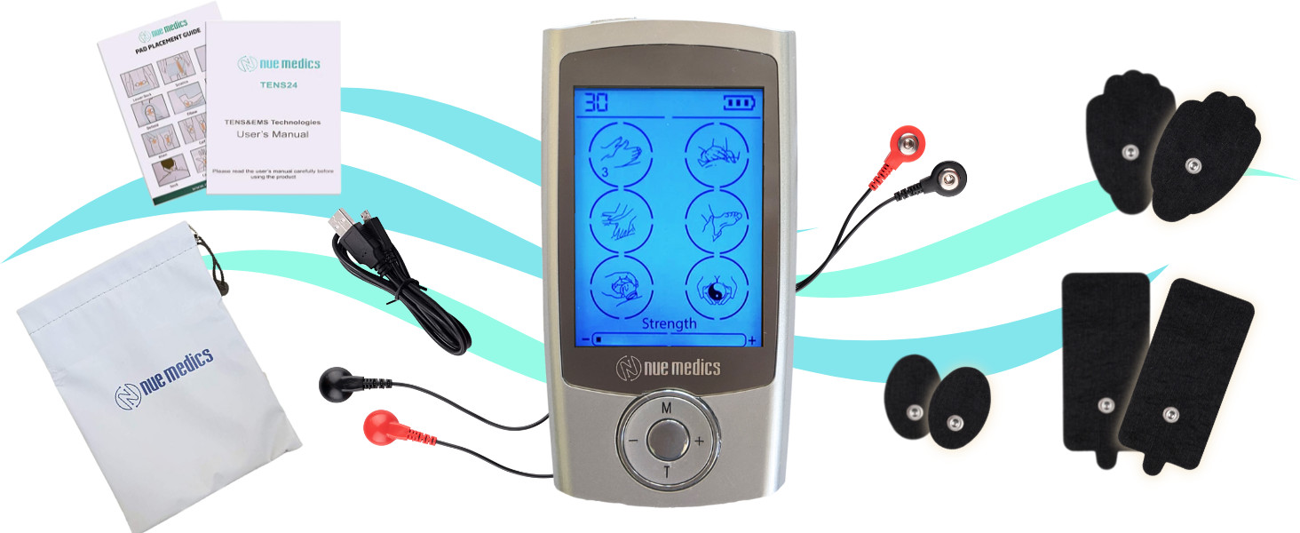 Tens Unit Muscle Stimulator Electric Pulse Massager Belt+Slipper Muscle Recover