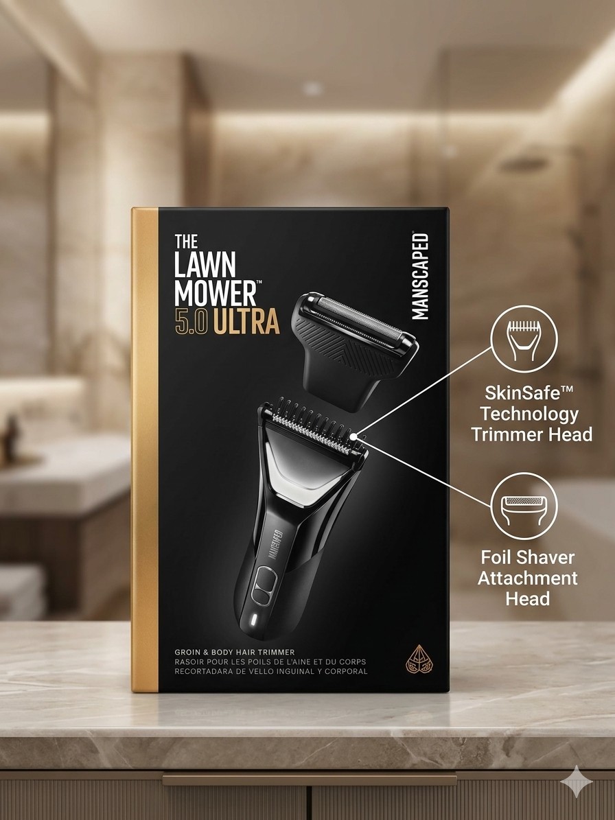 MANSCAPED® The Lawn Mower® 5.0 Ultra Groin & Body Hair Trimmer – Dual-Head