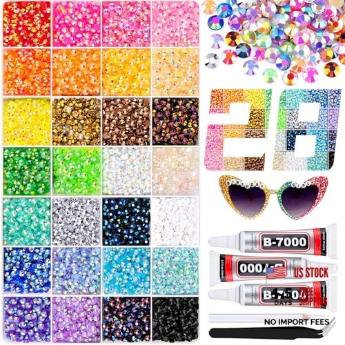 BELLEBOOST 38000Pcs Jelly X-Large Pack + 3Pcs Glue Jelly Multicolored 3mm