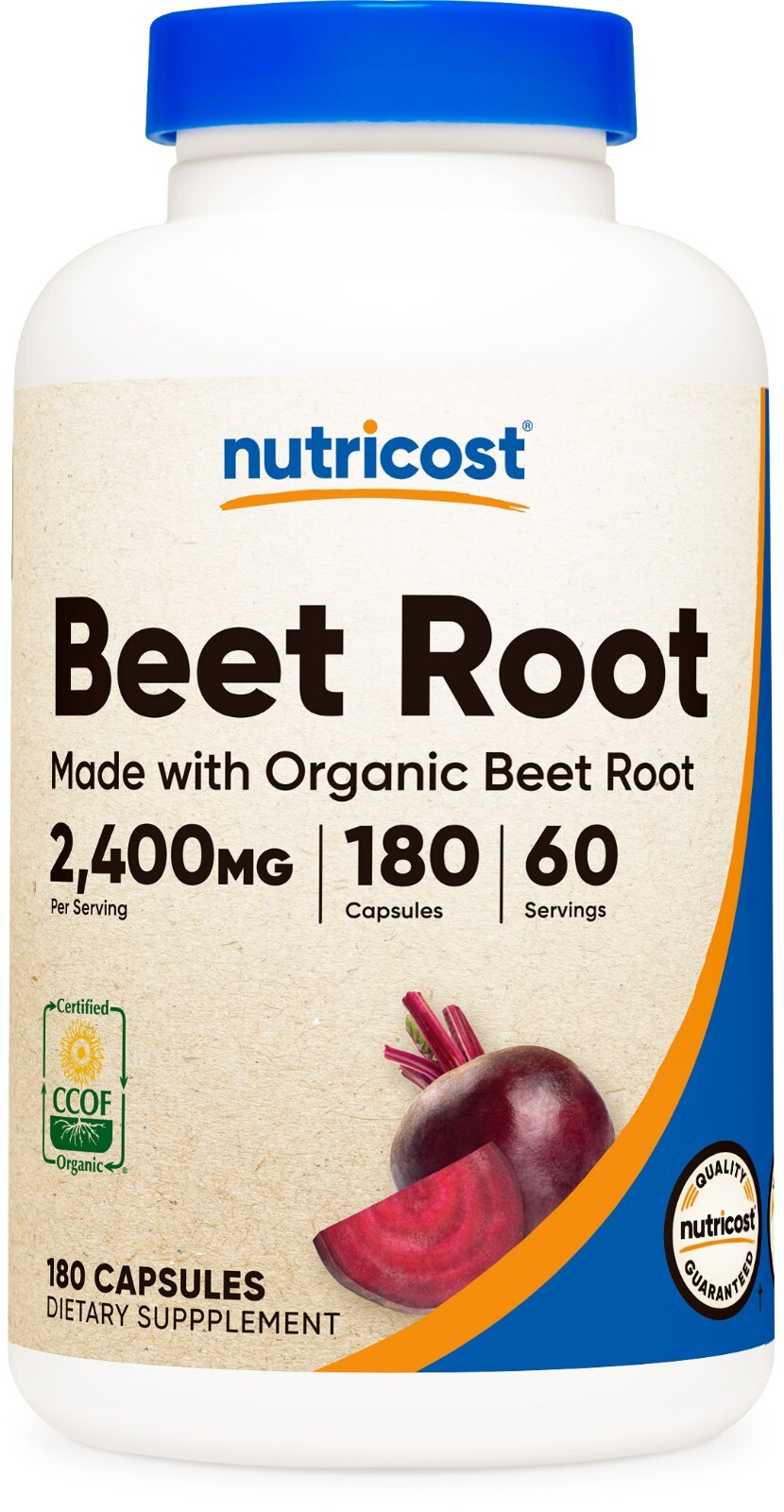 Nutricost Made with Organic Beet Root 2400mg, 60 Serv, 180 Capsules – Superfood
