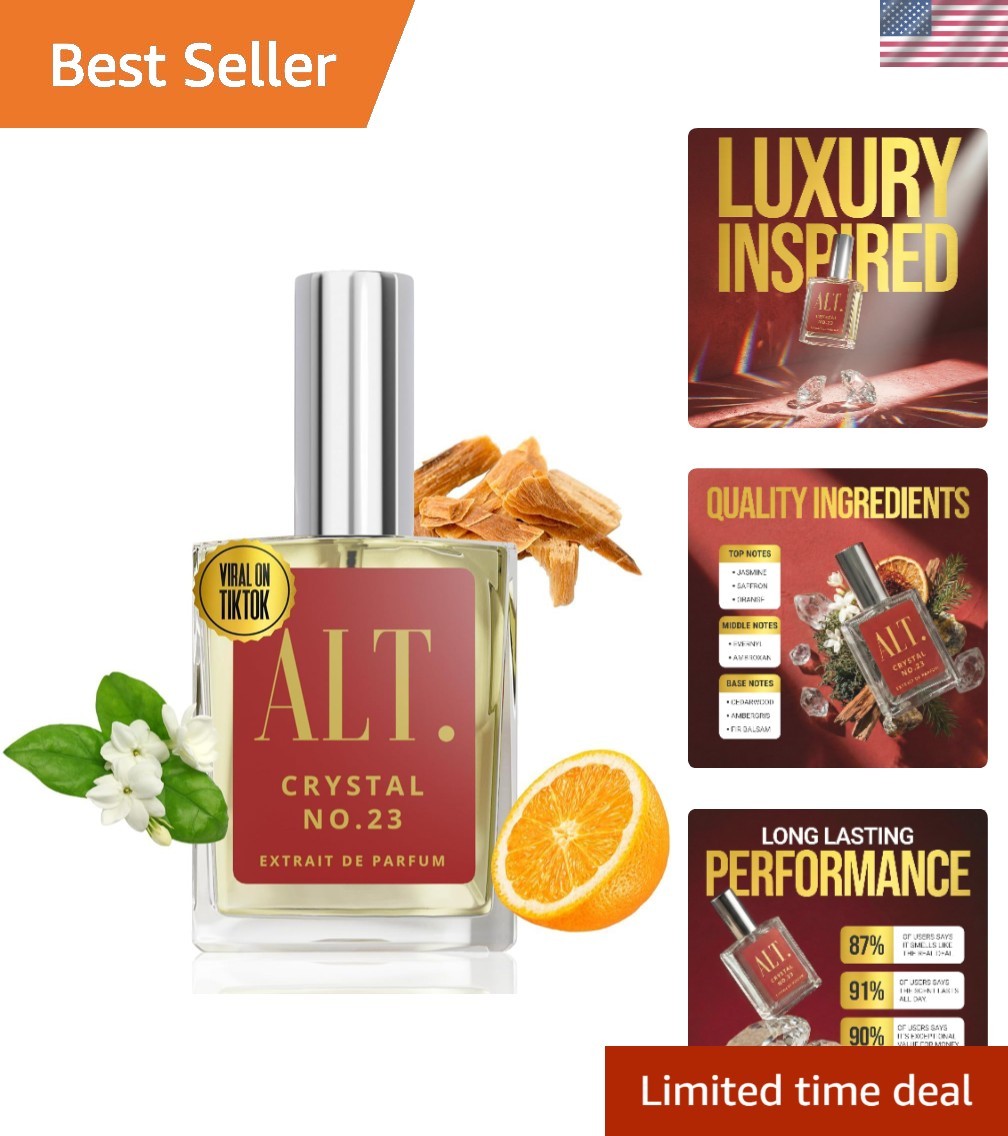 Long Lasting Crystal No. 23 Perfume for Men & Women – Extrait, 12 Hour Aroma