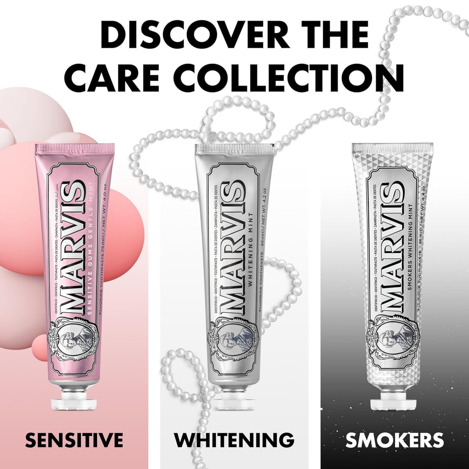 Marvis Toothpaste Whitening Mint, Licorice Sinuous Lily Vegan Cruelty-Free 85 ml