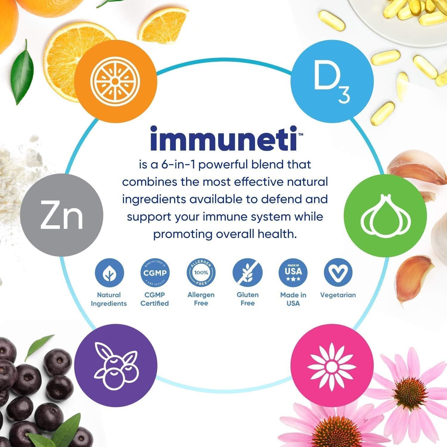 Immuneti Advanced Immune Support – Doctor Formulated 60 Count (Pack of 3)