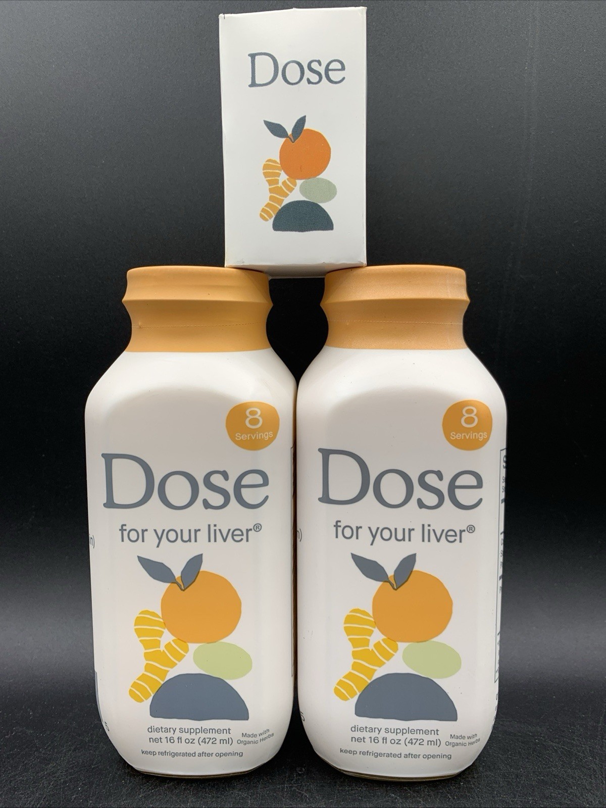 Lot of 2 – Dose For Your Liver – 16 oz Dietary Supplement With Shot Glass 12/27