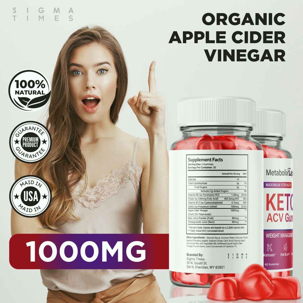 (2 Pack) Metabolix Labs Keto Gummies, Metabolix Labs Keto ACV For Weight Loss
