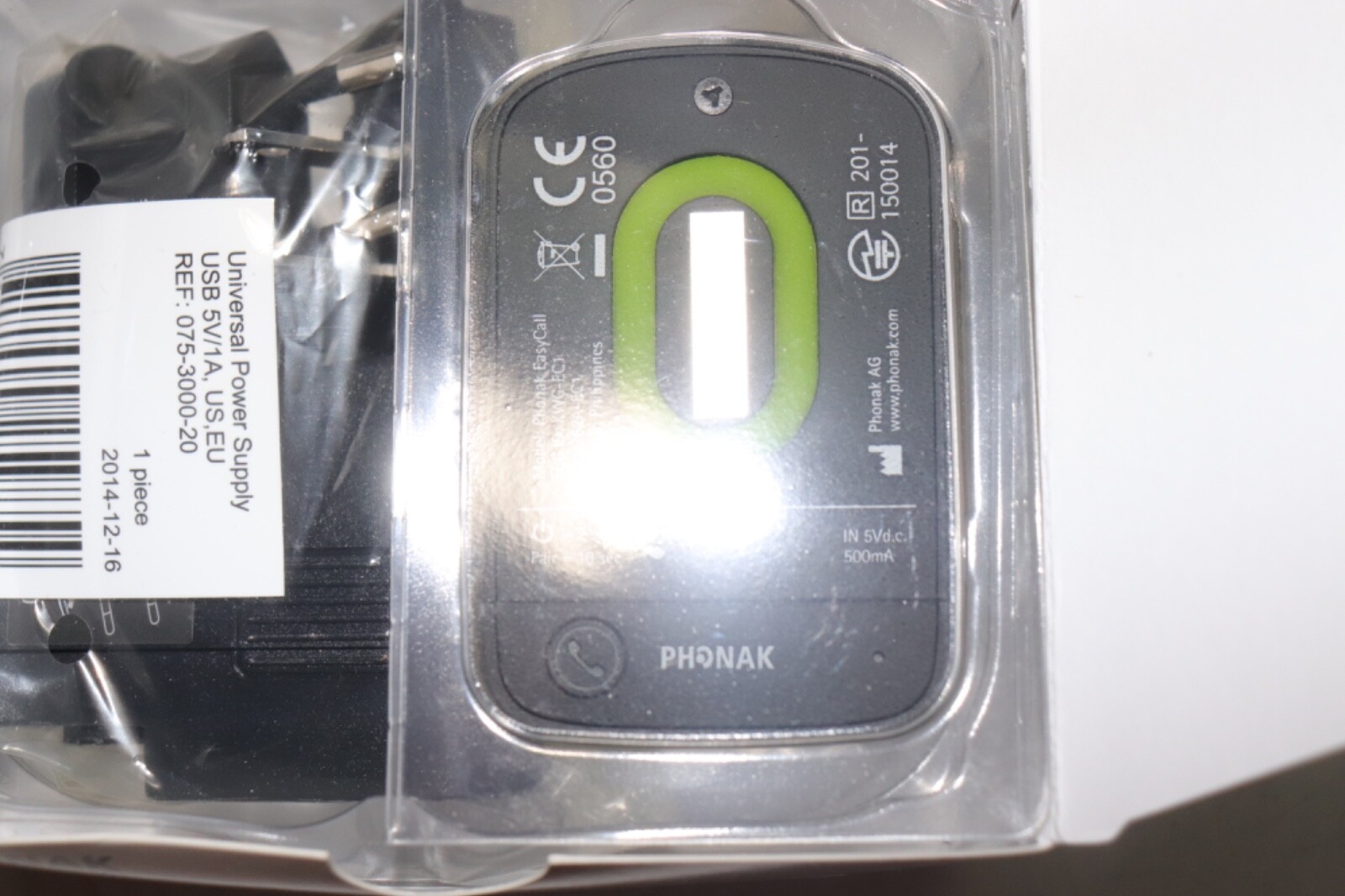 Phonak EasyCall Rechargeable HEARING Aid Bluetooth Transmitter Call Button