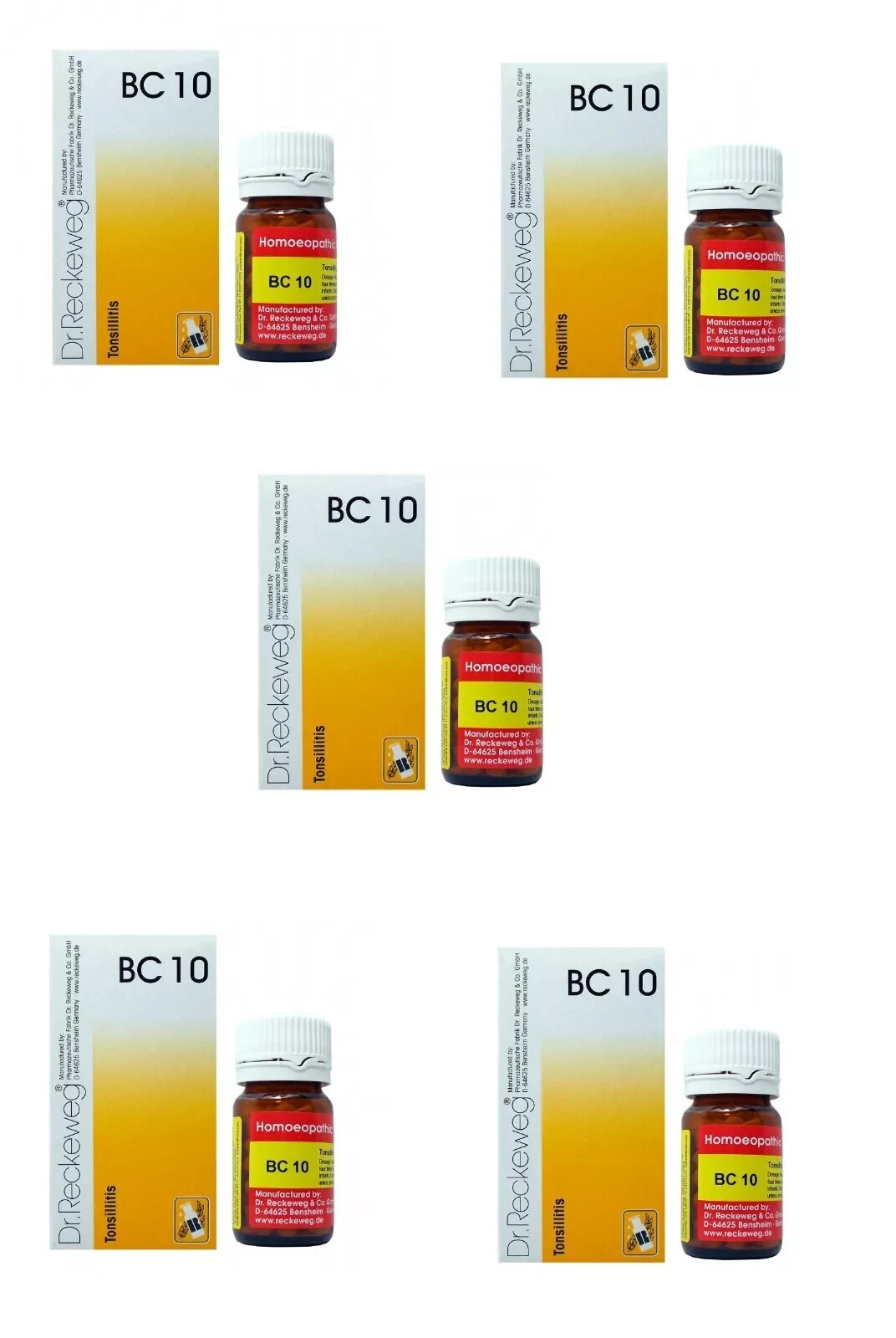 Dr. Reckeweg BC 10 Enlarged Tonsils Homeopathic 20g X 5Pack Natural Wellness