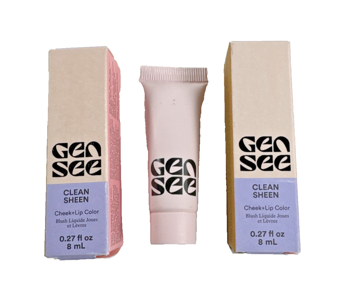 2X NEW IN BOX Gen See Clean Sheen Cheek+Lip Color Lychee 06 Mauvy Pink 0.27 Oz