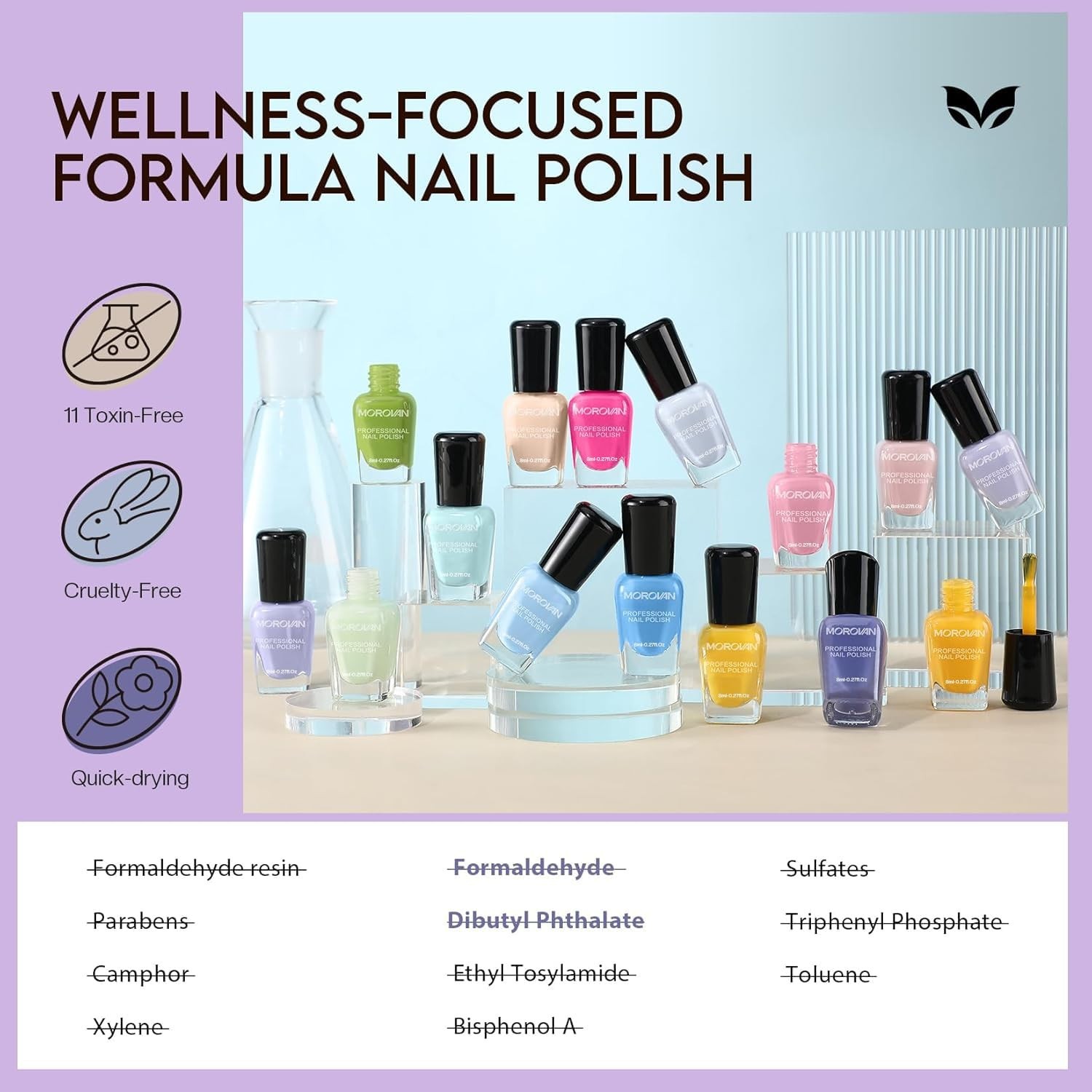 Pastel Nail Polish Set: 15 Colors, 0.27oz – & Cruelty-Free for Summer Charm