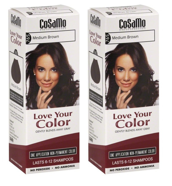 CoSaMo Hair Color #765 Medium Brown – Compares to Clairol Loving Care (2 Pack)