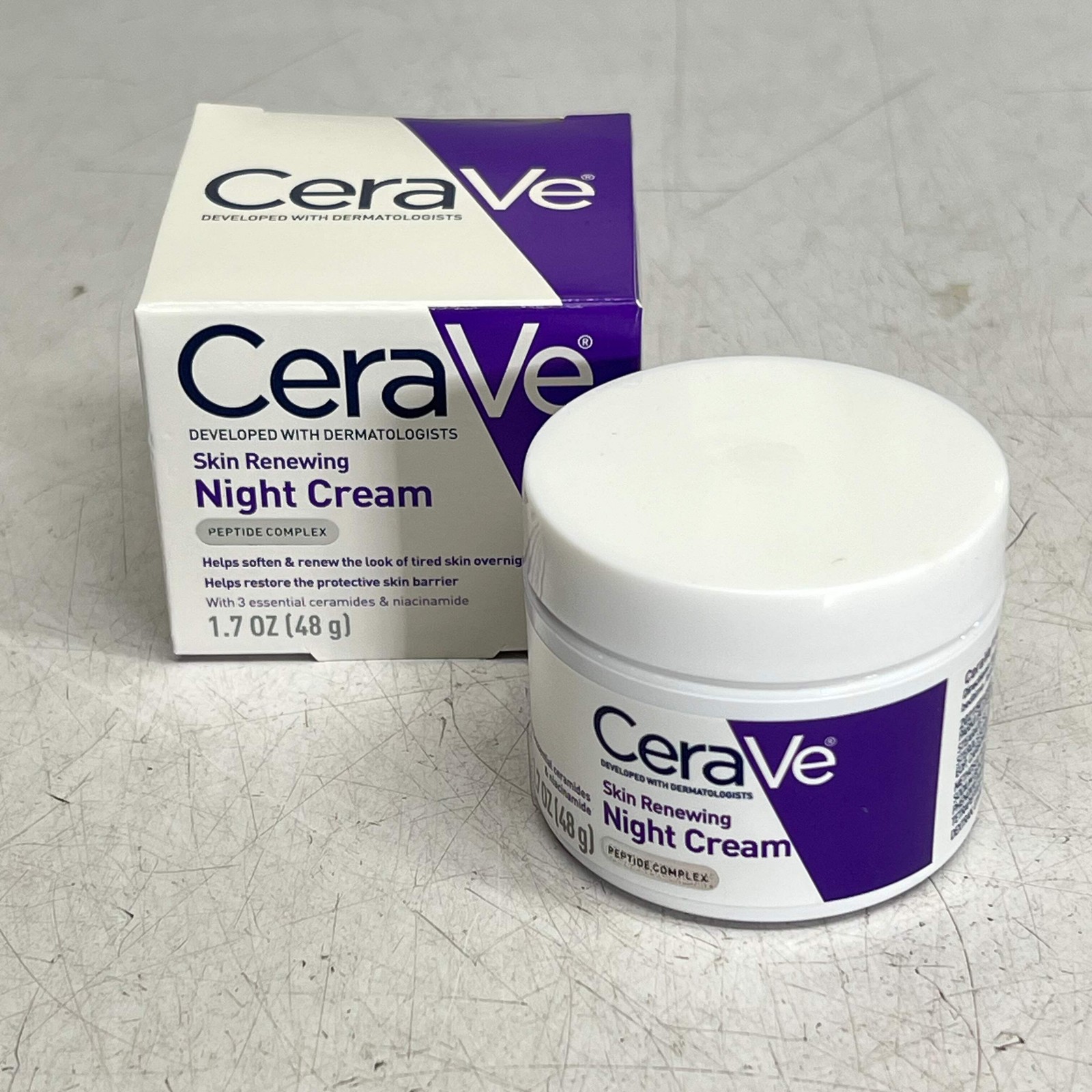 CERAVE Skin Renewing Night Cream Peptide Complex All Skin Types 1.7oz BB 08/27