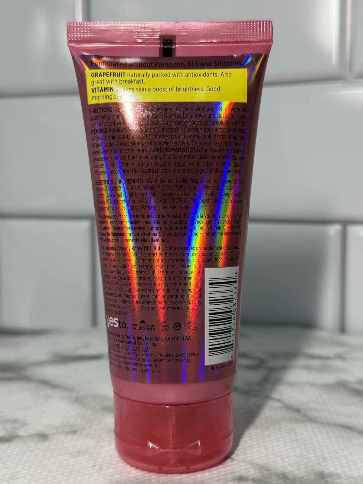 Yes To Grapefruit Vitamin C Unicorn Mud Mask Brightening 2 oz New