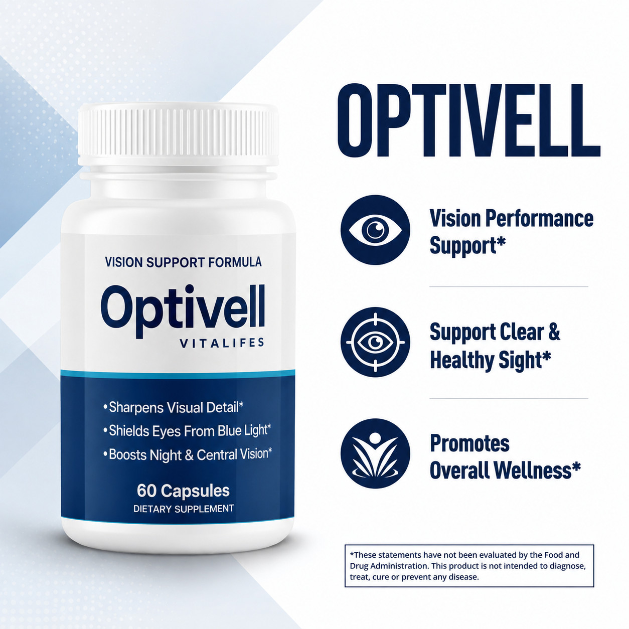(5 Pack) Optivell Vision Support Formula, Opti Vell Eye Health (300 Capsules)
