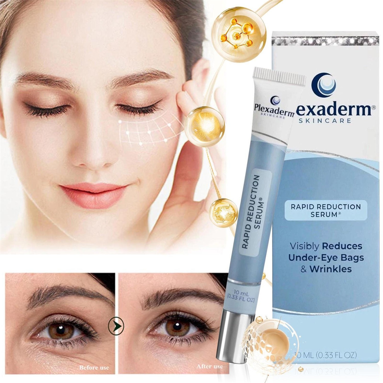 Plexaderm Rapid Reduction Eye Serum – Visibly Reduces Under-Eye Bags, Wrinkles~