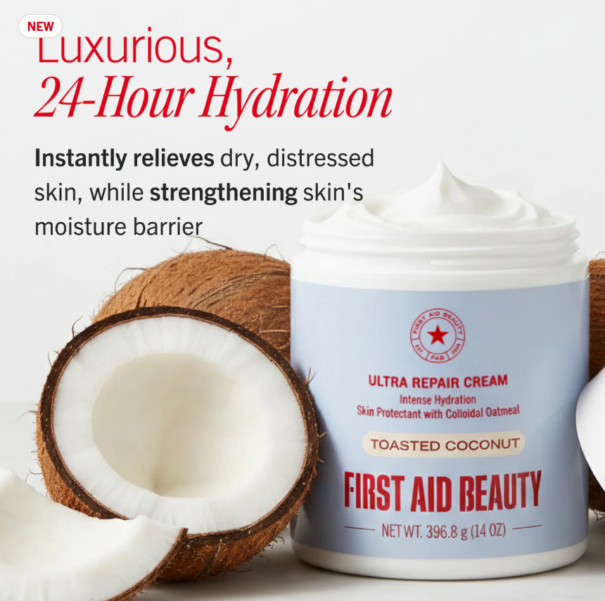 First Aid Beauty – Ultra Repair Cream Intense Hydration Toasted Coconut 14oz