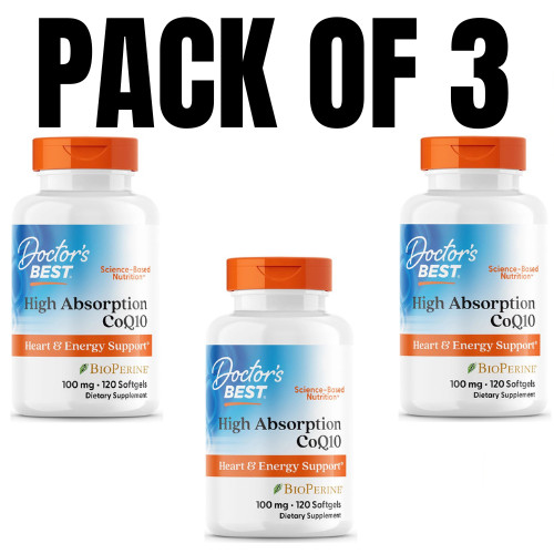 Doctor’s Best High Absorption CoQ10 – 60 Count (Pack of 3)