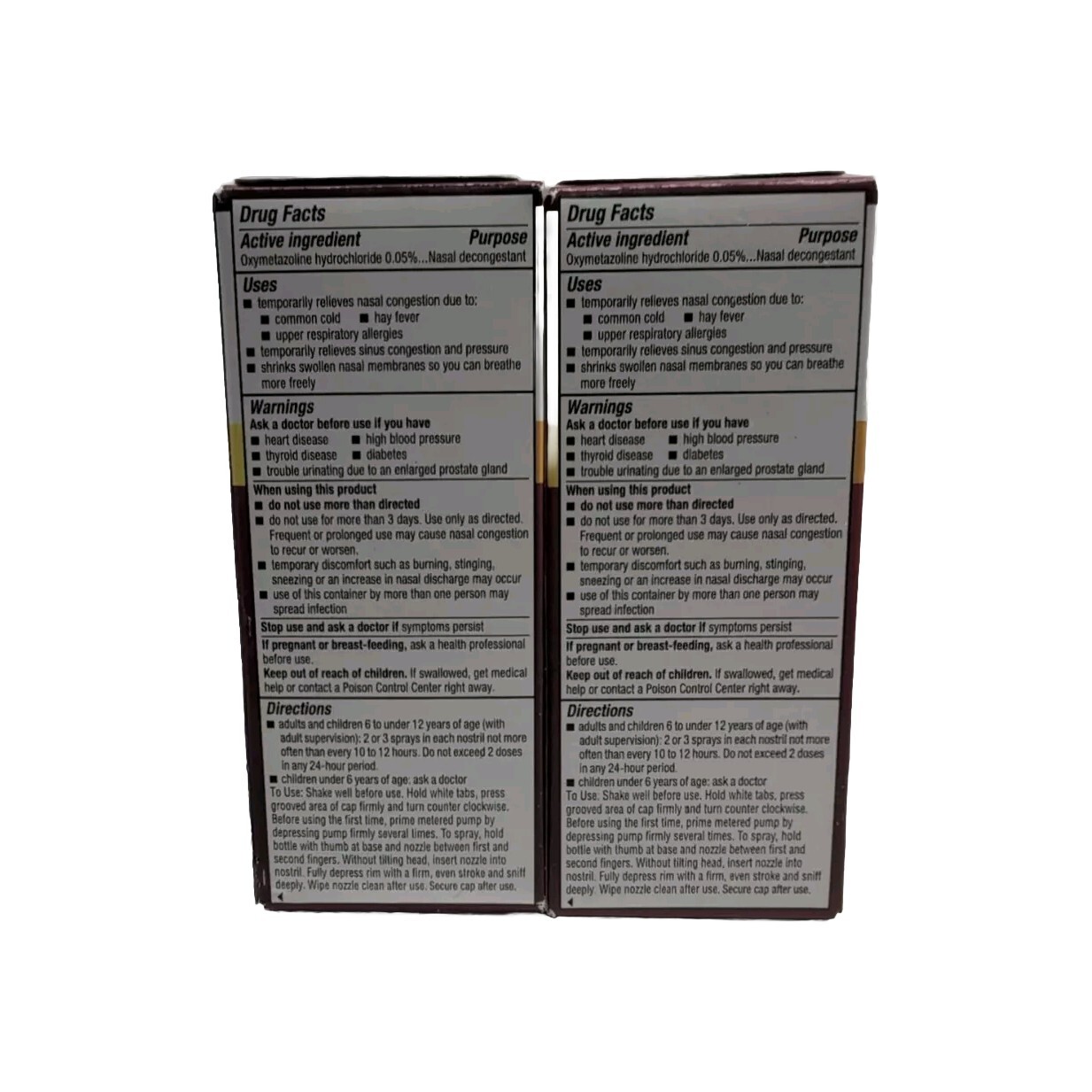 (2) AFRIN NO DRIP ORIGINAL NASAL PUMP MIST CONGESTION & SINUS 15 ML EXP-12/2025+