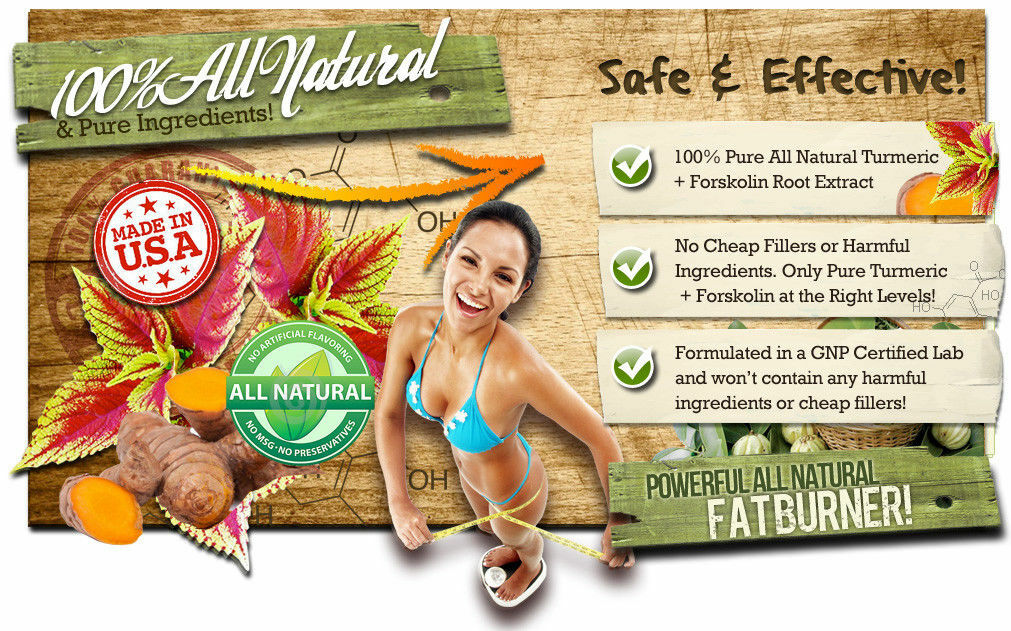 60 Days Turmeric and Forskolin Diet Advanced Weight Loss Formula Fat Burn 2 btls