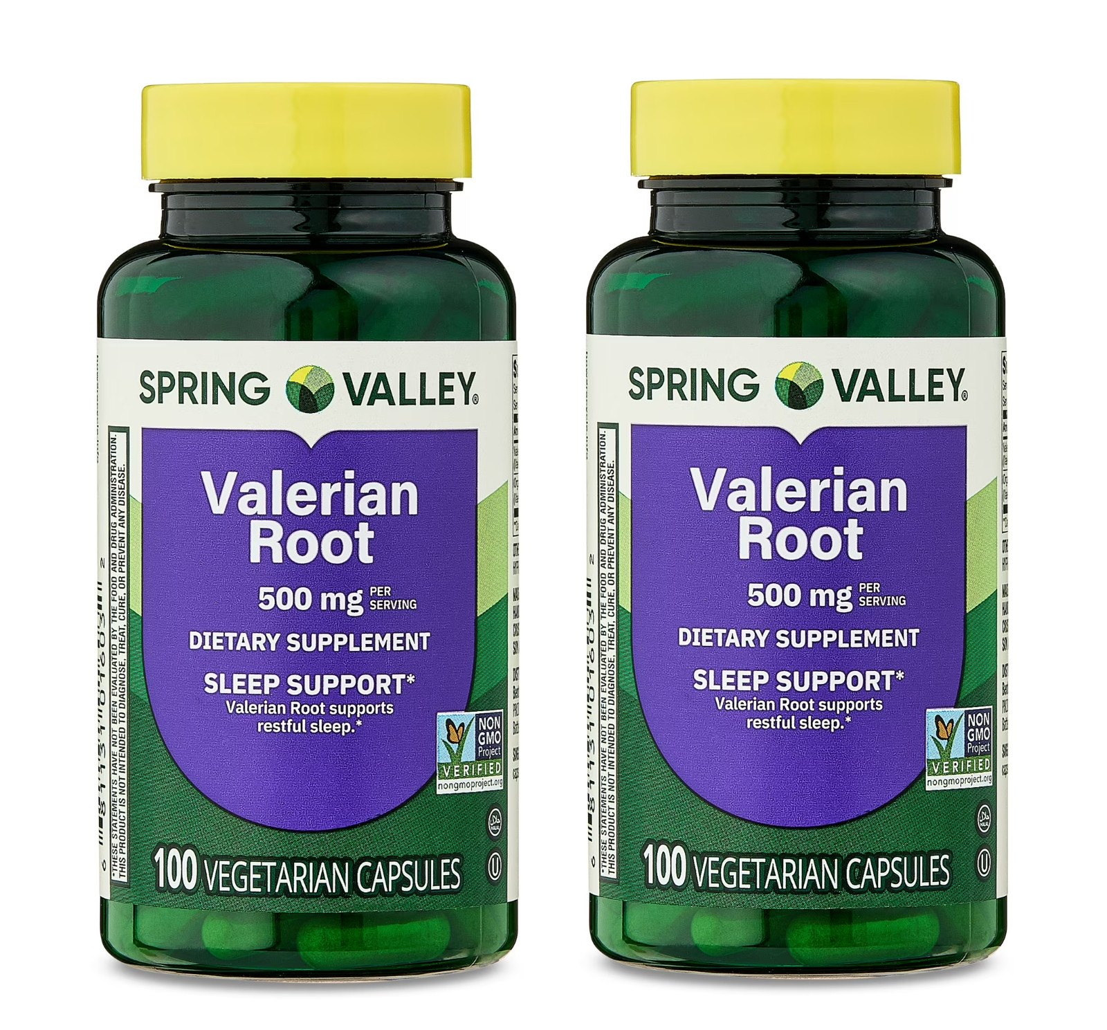Spring Valley Valerian Root Capsules, 500 mg, 100 Count, pack of 2