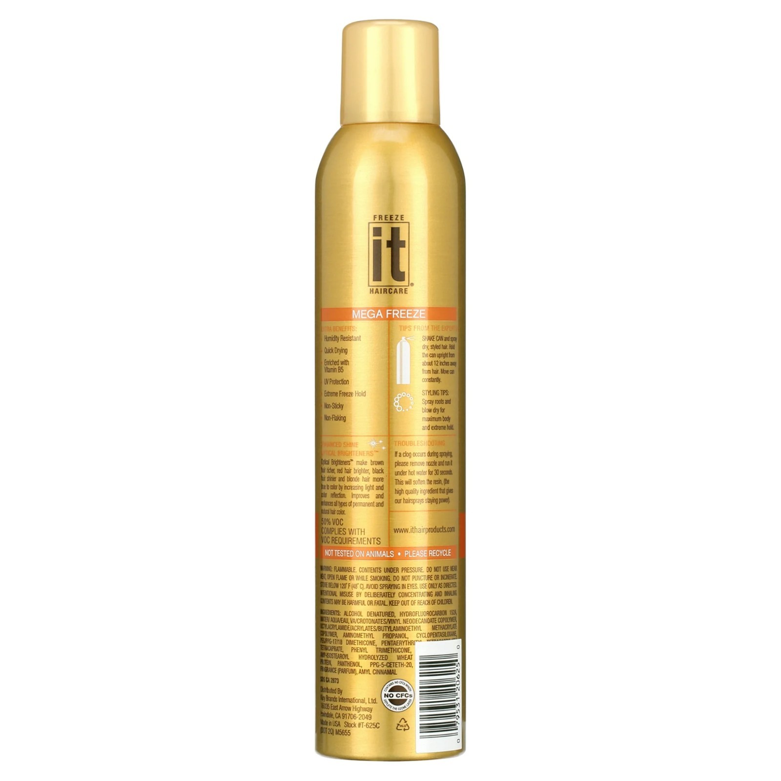 Freeze IT Mega Freeze Hair Spray, Extreme Hold,10 oz, 2 Count