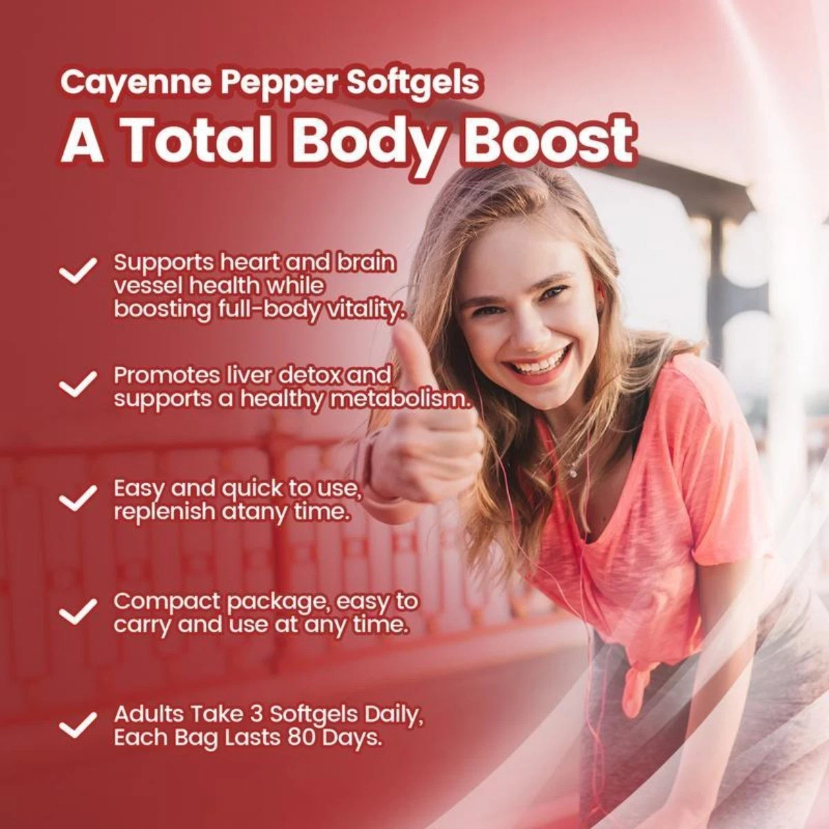VIVONU Cayenne Pepper Softgels – Supports Leg Vein, Heart & Circulation